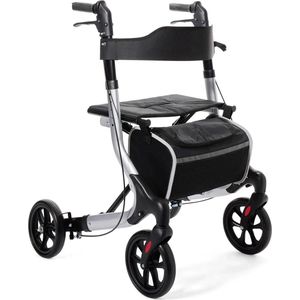 Rollator Plaza Lite Alu - Zilver - Lichtgewicht - Anti-lek banden - Soft banden
