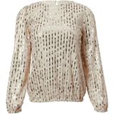comma - Blouse - Pailletten - Ronde Halslijn
