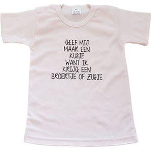 Shirt Aankondiging zwangerschap kusje broertje zusje Ik word grote zus | korte mouw | wit | maat 80 zwangerschap aankondiging bekendmaking Baby big sis sister