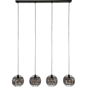 Monty hanglamp 4L - Ø25 cm - zwart/bruin