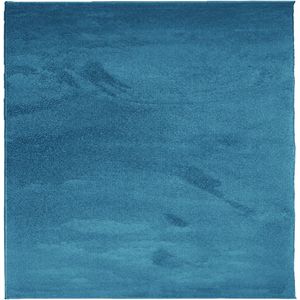 vidaXL - Vloerkleed - OVIEDO - laagpolig - 160x160 - cm - turquoise
