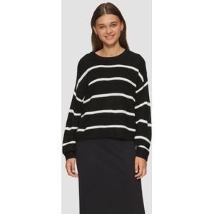 Q/S designed by - Trui - Black/Ecru Stripes - Zonder Capuchon - Met Gestreept Patroon