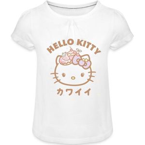 Hello Kitty Kawaii Stijlen Met Sterren Meisjes T-Shirt Met Plooien