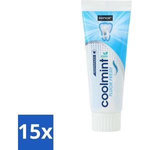 15 x Sence - Freshmint - Tandpasta - Met Fluor - 75 ml - Vegan Tandpasta - Tandenverzorging - Sence Freshmint