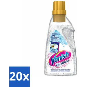 20 x Vanish - Vlekverwijderaar - Oxi Action Booster Gel Whitening - Voor Witte Was - 750 ml - Witte Was - Vlekverwijderaar - Witte Kleding - Vlekken Verwijderen - Gebruik In Wasmachine