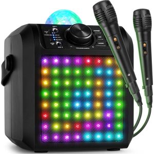 Karaoke set met 2 microfoons - Fenton KAR55B - Met discobol en Bluetooth - Voor kinderen - Zwart