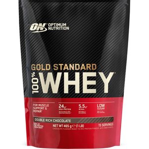 Optimum Nutrition Gold Standard 100% Whey Protein - Double Rich Chocolate - Proteine Poeder - Eiwitshake - 465 gram (15 servings)