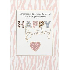 Depesche - Kaart ""Go Wild"" met de tekst ""Verjaardagen tel je niet, die vier je!"" - mot. 001