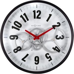 Wandklok Nextime 36cm Gear Clock wit metaal/glas NE-3259WI