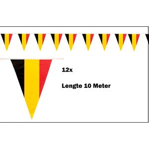12x Vlaggenlijn Belgie 10 meter 3kleur - België national EK WK voetbal hockey Belgium sport festival thema feest