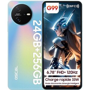 OSCAL Tiger 12 Smartphone - 5000mAh - 24GB RAM - 256GB ROM - 6.78 Inch - 64MP - Android 13 - GPS - 4G Dual SIM - Blauw