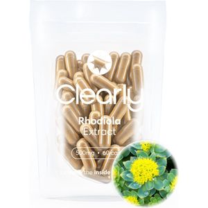 Clearly Rhodiola Rosea Extract - 60 500mg Poeder Capsules - 3% rosavin en 1% salidroside
