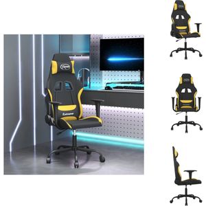 vidaXL Gamestoel - Verstelbaar - Duurzaam materiaal - Handig ontwerp - Stevig en stabiel - Zwart en geel - 65 x 62.5 x (120-130) cm - Bureaustoel
