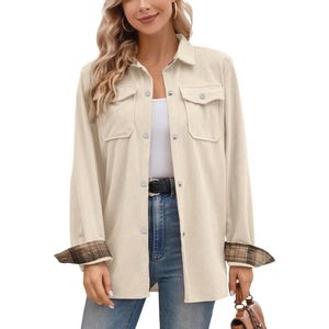 Oversized Geruit Flanellen Overhemd voor Dames en Meisjes - Casual Shirt met Knopen en Zakken