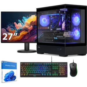 Sedatech Pakket Advanced Gaming PC Waterkoeling Full Vision • Intel i9-12900KF • Geforce RTX4060Ti • 32Gb RAM • 2Tb SSD M.2 • WiFi, USB C • BT • Windows 11 • Desktop computer • Monitor 27''