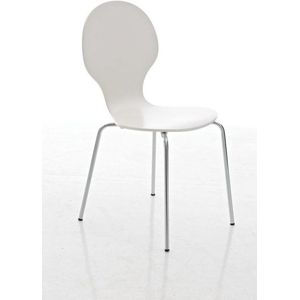 Bezoekersstoel - Stoel wit - Met rugleuning - Vergaderstoel - Zithoogte 45cm
