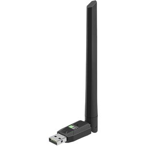 NÖRDIC WiFi 6 & Bluetooth 5.3 USB Adapter – Dual-Band 2.4/5GHz – 900 Mbps – Externe Antenne – Plug & Play voor Windows 10/11