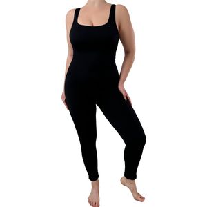 Plus Size Panty – Dames Seamless Gevoerd & Corrigerend legging - Bodyfashion Dream Shaper Bodysuit - Winter-B-Zwart-XXXXL