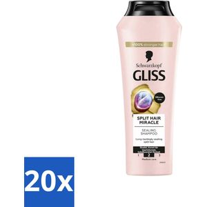 Gliss-Kur - Shampoo - Split Hair Miracle - Herstelt Gespleten Haarpunten - 400 ml - Bulkverpakking - 20 stuks