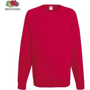 Fruit of the Loom Sweater Raglan Sweat Ronde Hals Rood maat S