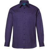 Boston Park - Heren - Boston Park overhemd lange mouw minimalistisch motief - Donker violet - Maat 3XL