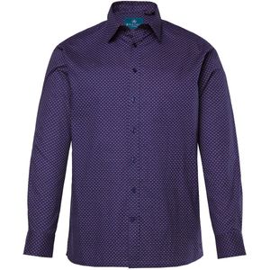 Boston Park - Heren - Boston Park overhemd lange mouw minimalistisch motief - Donker violet - Maat 3XL