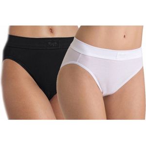 Set van 5x stuks zwarte damesondergoed Double comfort Tai dames slips, maat: 44