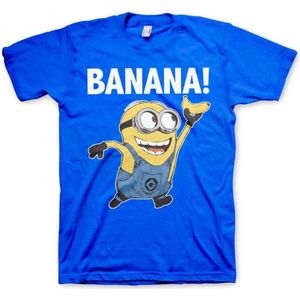 Minions Heren Tshirt -S- Banana! Blauw