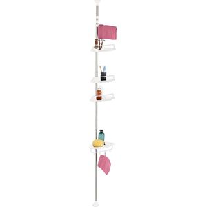 Doucherek - Telescopisch - Hoek - RVS - Wit - 99-311 cm - Zonder Boren