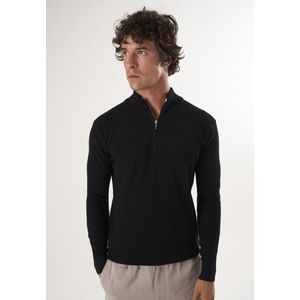 Felix Hardy Pullover Met Halve Rits - 100% Katoen Heren Zwart - 2Xl