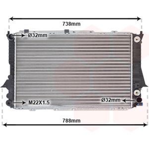 VAN WEZEL - Radiateur - Aluminium - Voor Audi - Met Oliekoeler - 635 mm x 415 mm x 35 mm