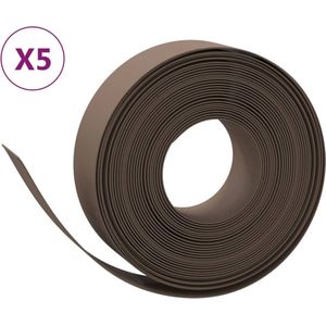 vidaXL-Tuinranden-5-st-10-m-15-cm-polyetheen-bruin