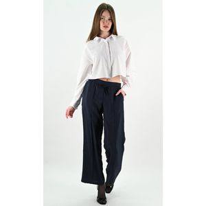 YesMooi - Wide Leg Culotte Broek - Navy - S (36) - Pantalon Dames Luchtige Broek