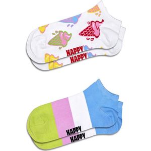 Happy Socks - 2-Pack Ice Cream & Stripe Low Socks - Unisex - Sokken