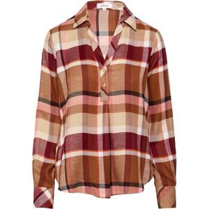 Geruite Blouse - Blauw - Viscosemix - Normale Pasvorm