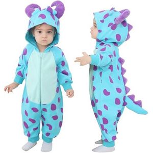 Schattige Baby Romper met Capuchon en 3D Staart - Peuters Jumpsuit voor Jongens en Meisjes