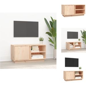 vidaXL Tv-meubel Massief Grenen - 80 x 35 x 40.5 cm - Rustiek uiterlijk - Kast