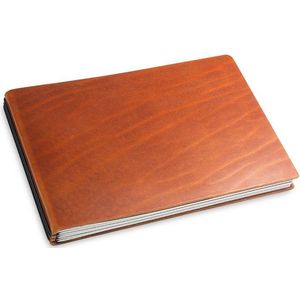 X17 Notebook A5+ Quer Leder Natur Brandy - 3 katern