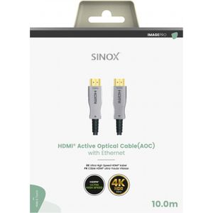 SINOX IMAGE SELECT - HDMI optische kabel 4K/UHD met Ethernet 10 mtr.