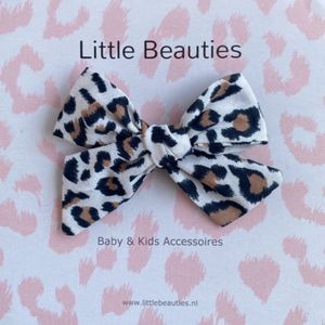 Little Beauties - haarstrik - kids - panterprint - haaraccessoire - met clip
