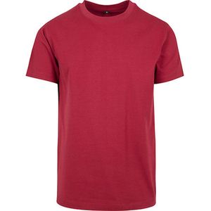 Build Your Brand - T-shirt - Burgundy - Heren - Ronde Hals