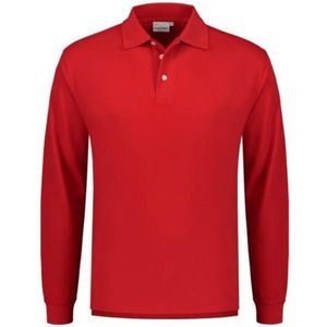 Santino Matt Polo-shirt lange mouwen - Rood - XXL
