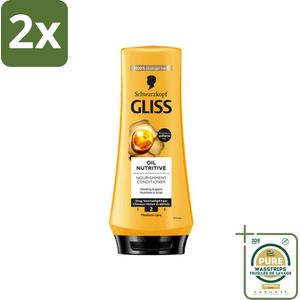 Gliss - Hair Repair - Conditioner Oil Nutritive voor Intensieve Voeding - 200 ml - Voordeelverpakking - 2 stuks - Droog haar - Beschadigd haar