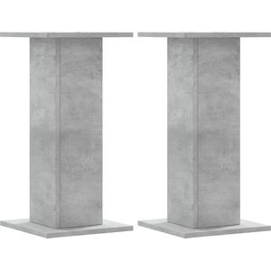 vidaXL - Speakerstandaards - 2 - st - 30x30x60 - cm - bewerkt - hout - betongrijs