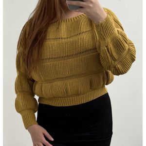 Pof trui | kort | geel | maat M