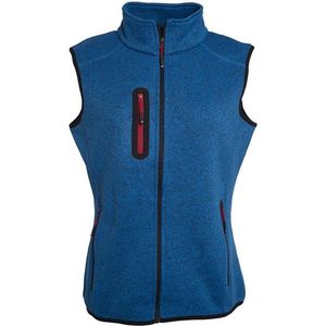 James and Nicholson Dames/dames Gebreid Vlies Vest (Koningsblauw gemelangeerd/rood)