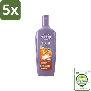 5 x Andrélon - Glans - Shampoo - 450 ml - Grootverpakking - Glans Shampoo - Haarverzorging - Shampoo Voor Glanzend Haar - Shampoo Voor Alle Haartypes - Zomer Tarwe Shampoo