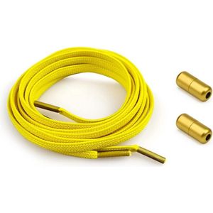 Elastische Geen Tie Schoenveters met Metalen Buckes - Geel, One Size - Voor Volwassenen en Kinderen
