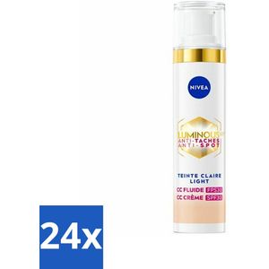 24 x NIVEA - Cellular LUMINOUS630 CC Crème Licht - Gekleurde Dagcrème - Tegen Pigmentvlekken - SPF 30 - 40 ml - Gekleurde Dagcrème - Anti-pigmentvlekken - CC Cream - NIVEA Cellular LUMINOUS630 - SPF 30