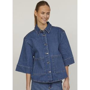 SISTERS POINT Olea-ja6 Dames Jas - Mid Blue Wash - Maat L